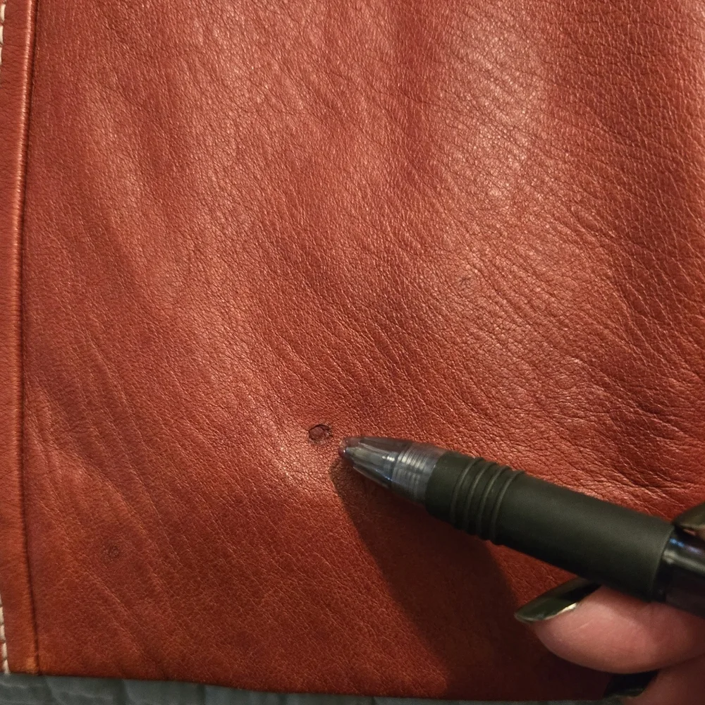 Wilsons Vintage Women's Rust Italian Leather Trenchcoat Sz XL - Picture 12 of 16